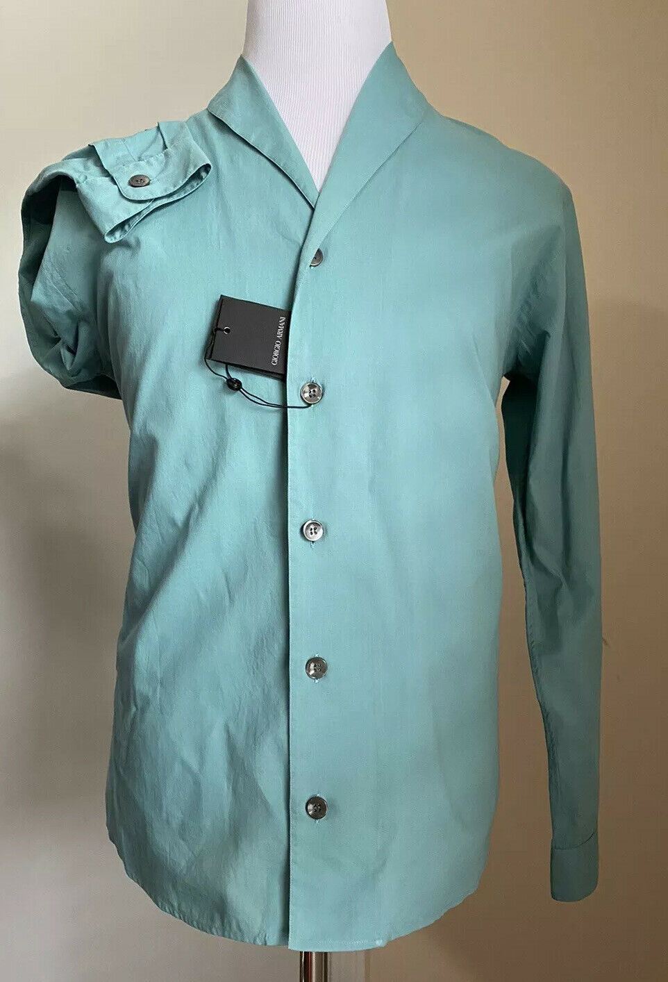 NWT $925 Giorgio Armani Mens Dress Shirt Royal Blue 39/15.5  Italy