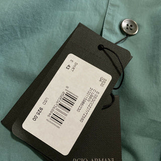 Neu mit Etikett: 925 $ Giorgio Armani Herrenhemd Königsblau 43/17 Italien