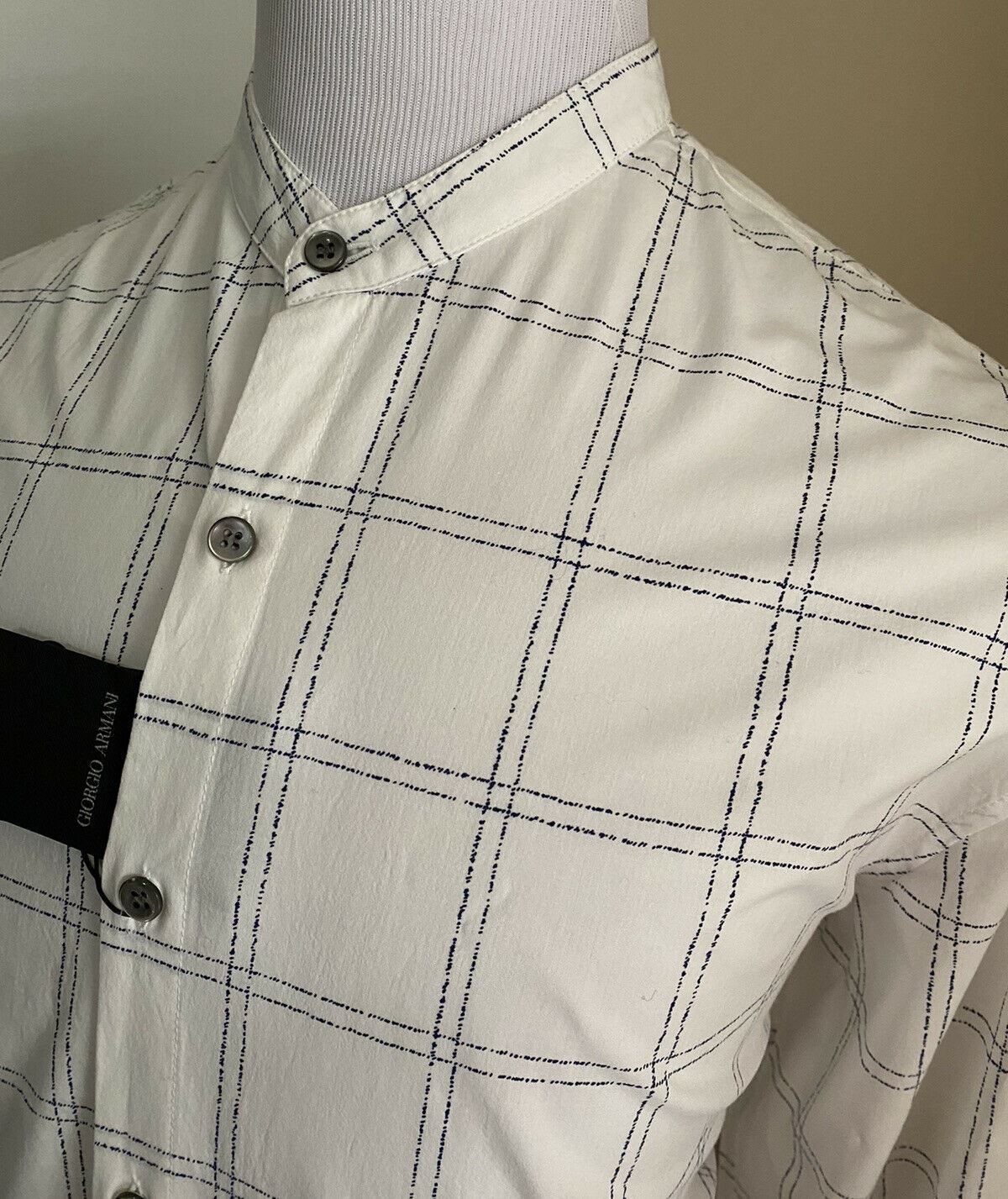 Мужская рубашка с круглым вырезом Giorgio Armani, размер 44/17,5, NWT, 925 долларов США, Италия