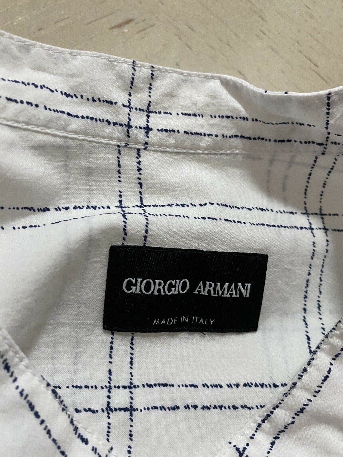 Мужская рубашка с круглым вырезом Giorgio Armani, размер 45/18, NWT, 925 долларов США, Италия