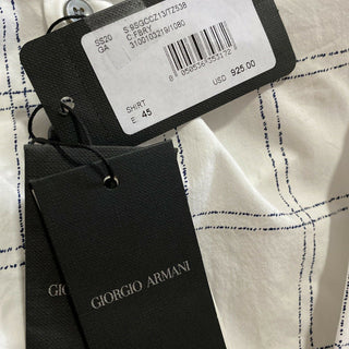 NWT $925 Giorgio Armani Mens Crewneck Shirt While 45/18 Italy