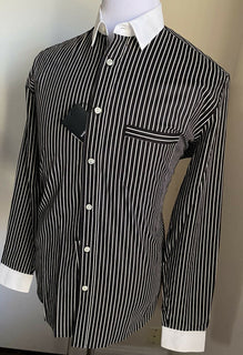 Neu mit Etikett: Saint Laurent Herrenhemd, Schwarz/Weiß, Größe 40/15 3/4, Italien