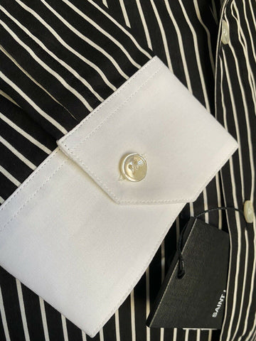 NWT Saint Laurent Mens Dress Shirt  Black/White Size 40/15 3/4 Italy