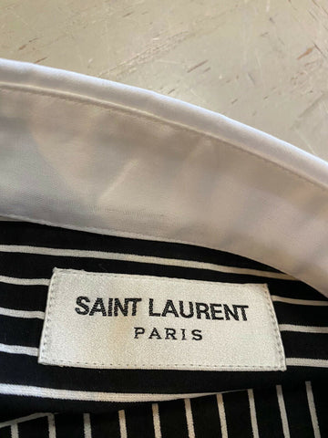 NWT Saint Laurent Mens Dress Shirt  Black/White Size 40/15 3/4 Italy