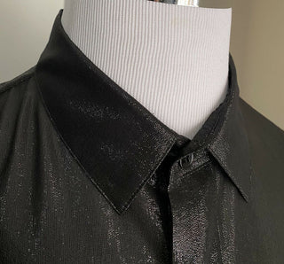 Neu mit Etikett: 890 $ Saint Laurent Herrenhemd Schwarz Größe 43/17 Italien