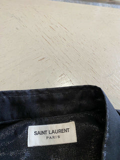 Neu mit Etikett: 890 $ Saint Laurent Herrenhemd Schwarz Größe 43/17 Italien
