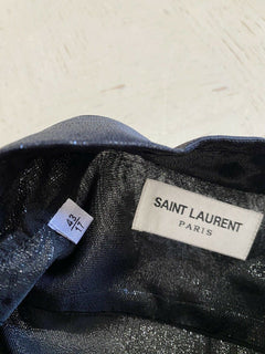Neu mit Etikett: 890 $ Saint Laurent Herrenhemd Schwarz Größe 43/17 Italien