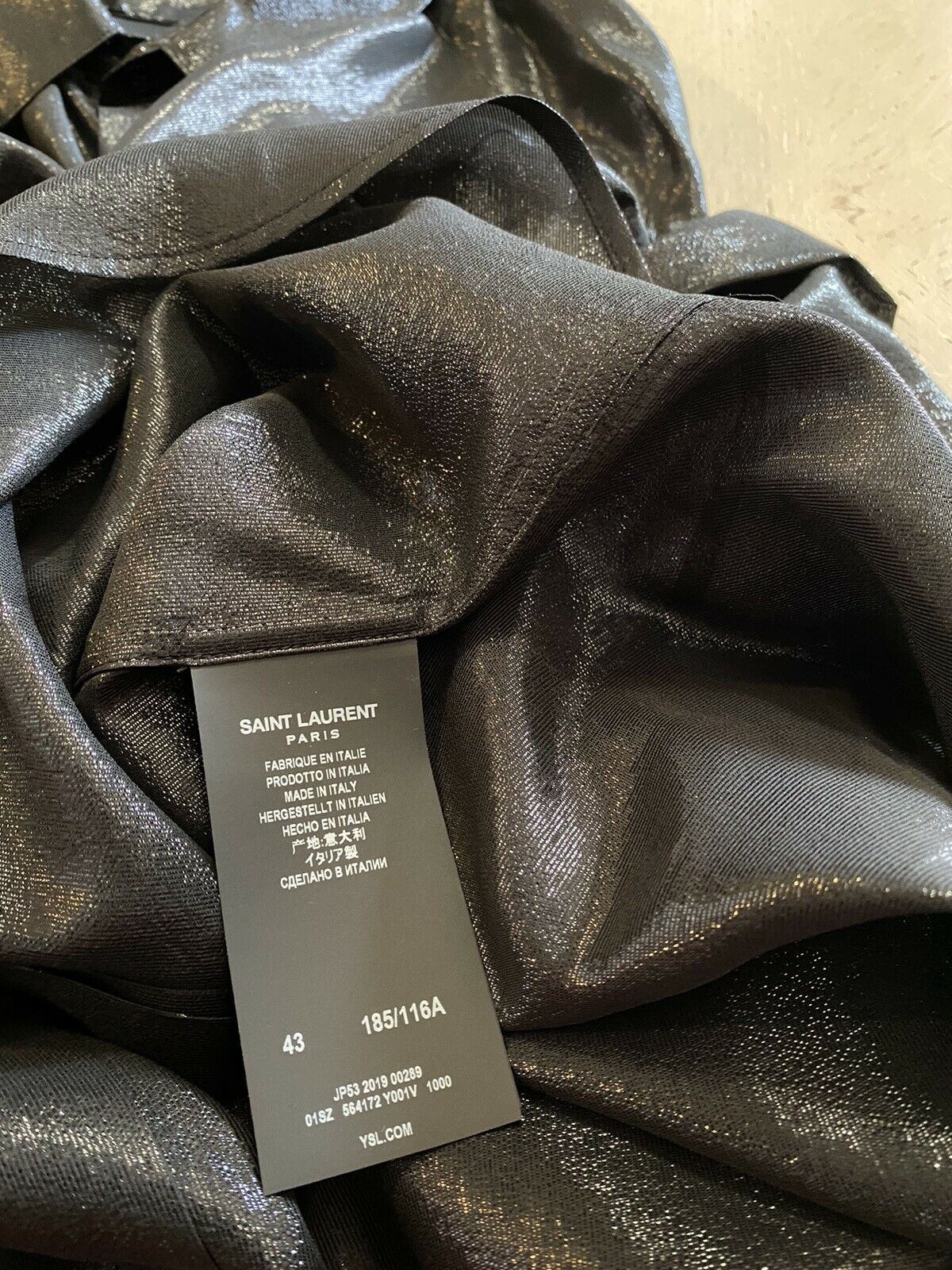 NWT $890 Saint Laurent Mens Dress Shirt  Black Size 43/17 Italy