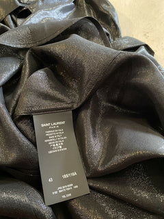 Neu mit Etikett: 890 $ Saint Laurent Herrenhemd Schwarz Größe 43/17 Italien