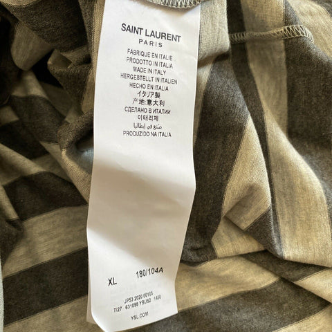 Новая мужская футболка с коротким рукавом Saint Laurent, серая, размер XL, Италия