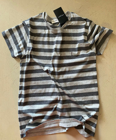 Новая мужская футболка с коротким рукавом Saint Laurent, серая, размер XL, Италия