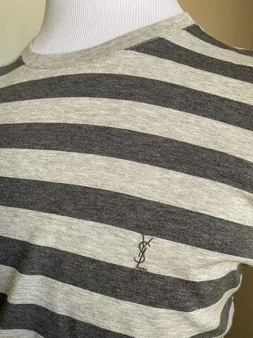 Новая мужская футболка с коротким рукавом Saint Laurent, серая, размер XL, Италия