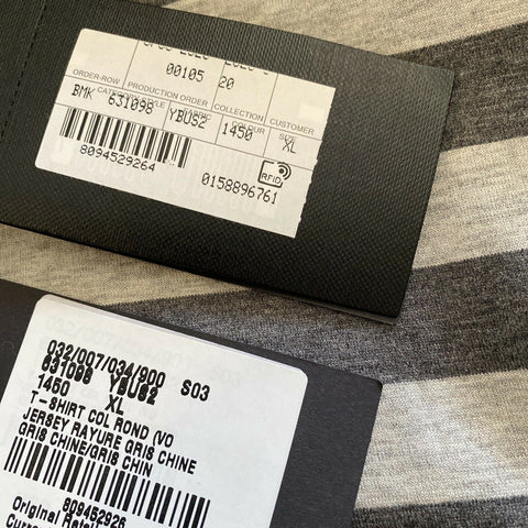 Новая мужская футболка с коротким рукавом Saint Laurent, серая, размер XL, Италия