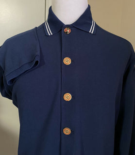 Neu mit Etikett: Gucci Herren-Langarm-Poloshirt in Übergröße, Königsblau, Größe S, Italien