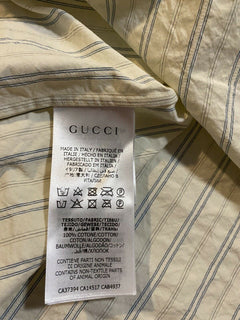 Neues Gucci Herren-Hemd mit ausgewaschenen Streifen, Nat. Weiß/Blau XL (50 Eu) Italien
