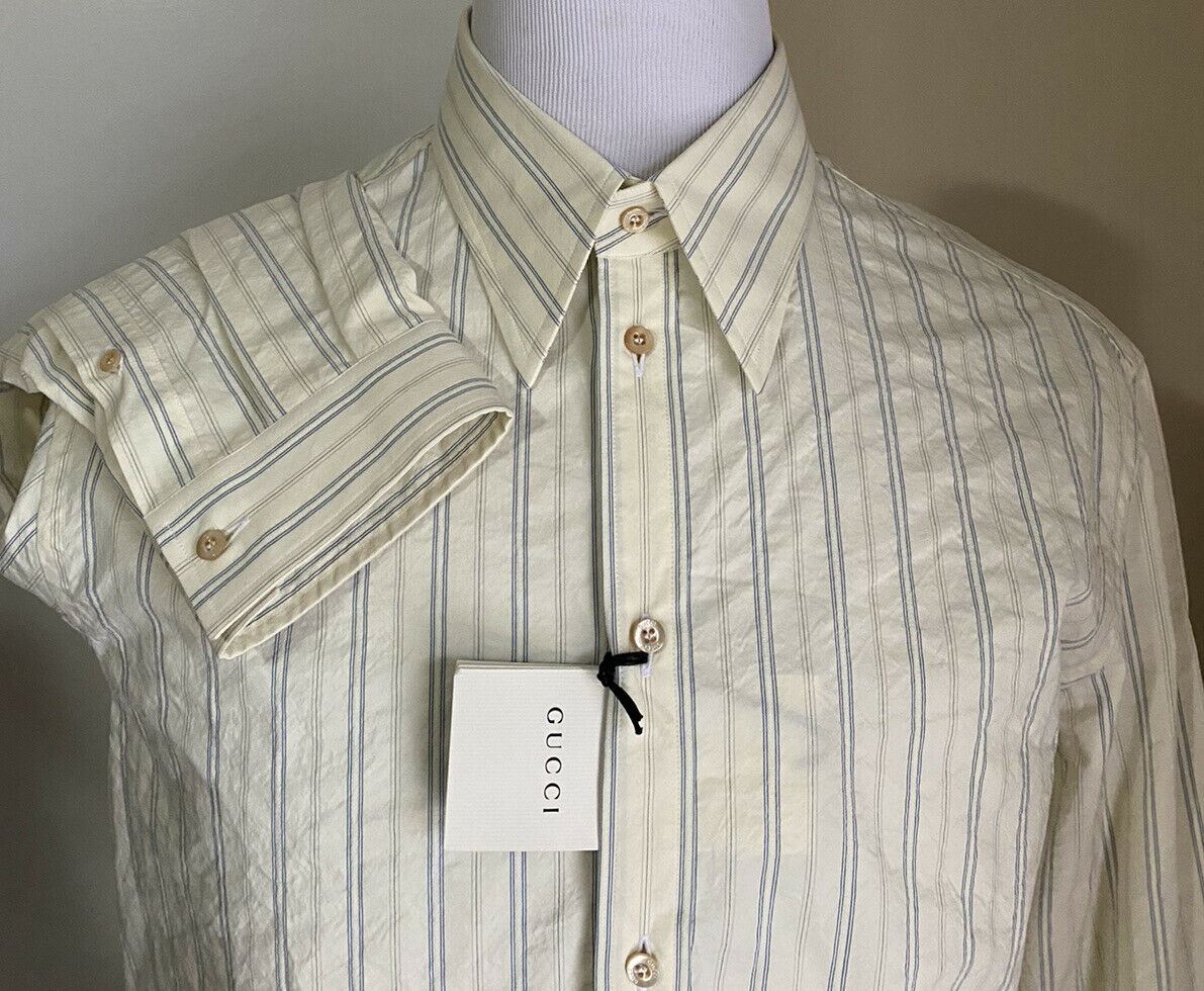 Новая мужская рубашка оверсайз в полоску Gucci Nat. Белый/Синий XL (50 евро) Италия