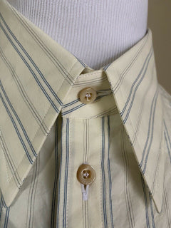 Neues Gucci Herren-Hemd mit ausgewaschenen Streifen, Nat. Weiß/Blau XL (50 Eu) Italien