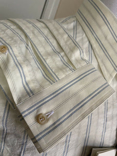 Neues Gucci Herren-Hemd mit ausgewaschenen Streifen, Nat. Weiß/Blau XL (50 Eu) Italien