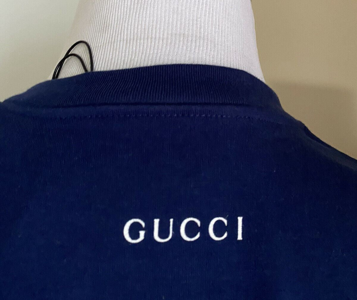 New Gucci Men’s Short Sleeve T Shirt Blue Size M Italy