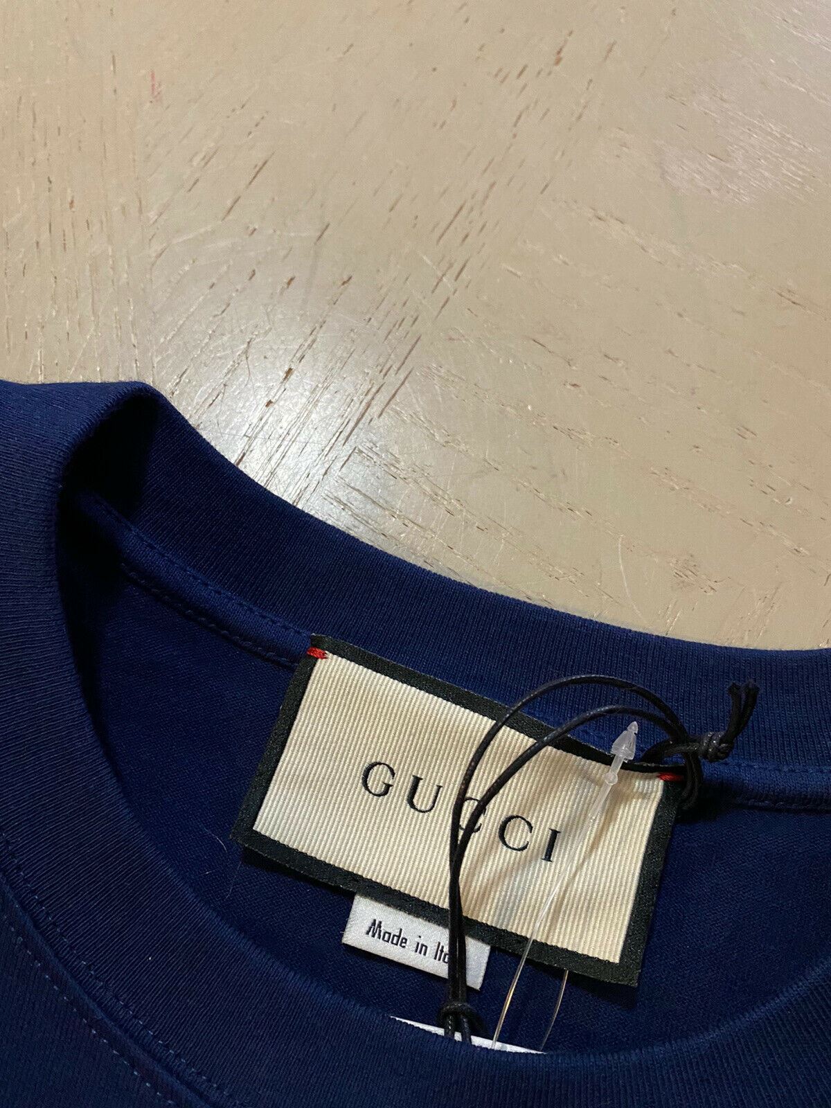 Neues Gucci Herren-Kurzarm-T-Shirt in Blau, Größe M, Italien