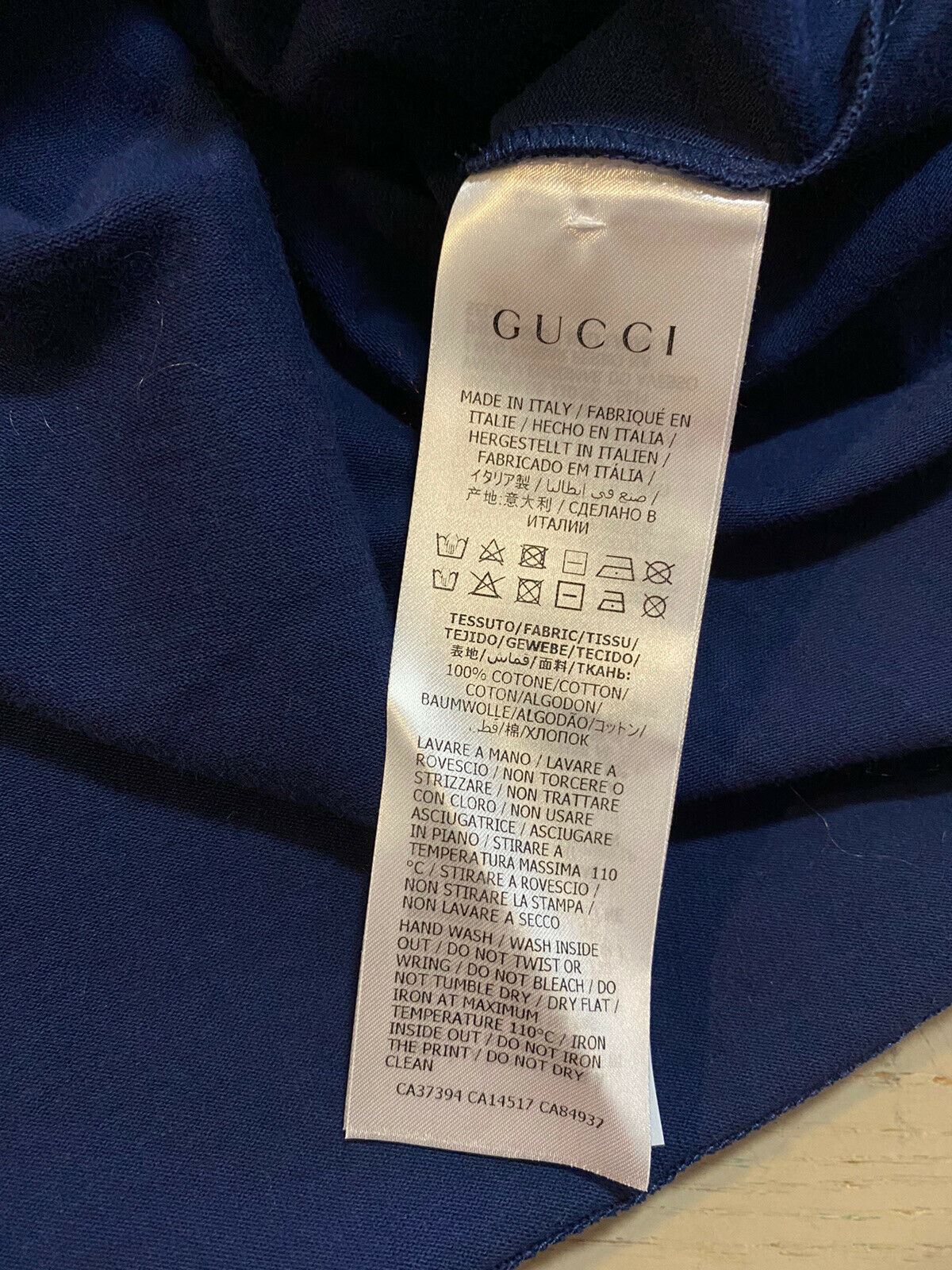 Новая мужская футболка с коротким рукавом Gucci, синяя, размер M, Италия