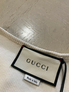 Neues ärmelloses T-Shirt für Herren von Gucci, Elfenbein, Größe XL, Italien
