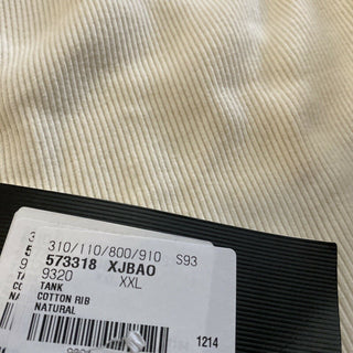 Neues ärmelloses T-Shirt für Herren von Gucci, Elfenbein, Größe XXL, Italien