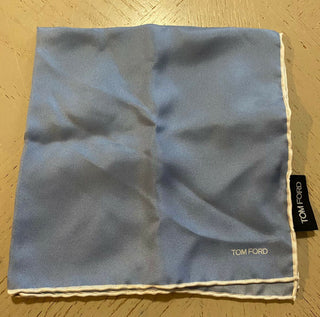 Neu 190 $ TOM FORD Seiden-Polka-Dot-Taschen-Sguare-Porchette-Taschentuch Blau