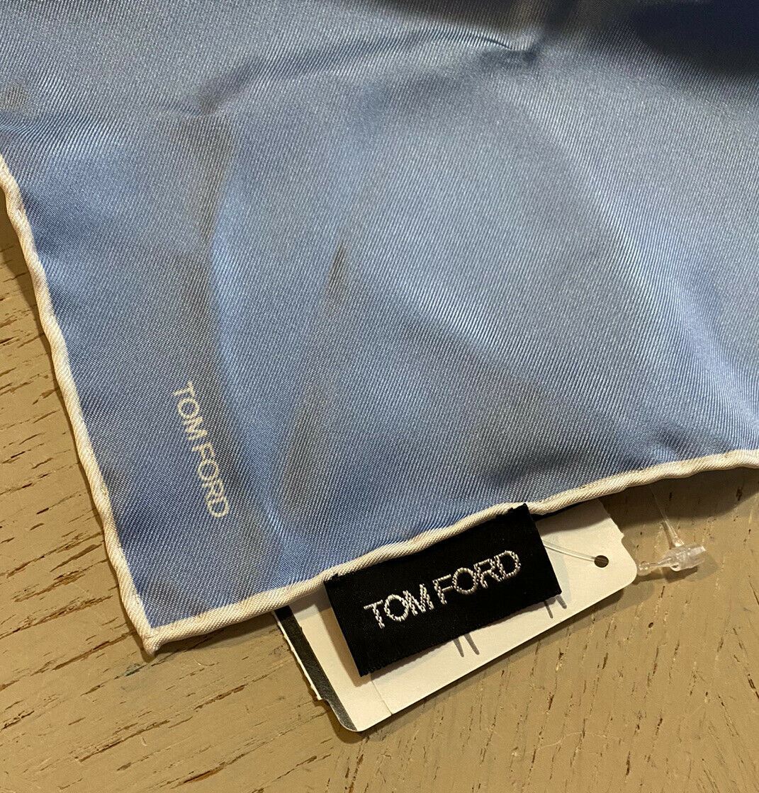 New $190 TOM FORD Silk Polka Dot Pocket Sguare Porchette Handkerchief Blue