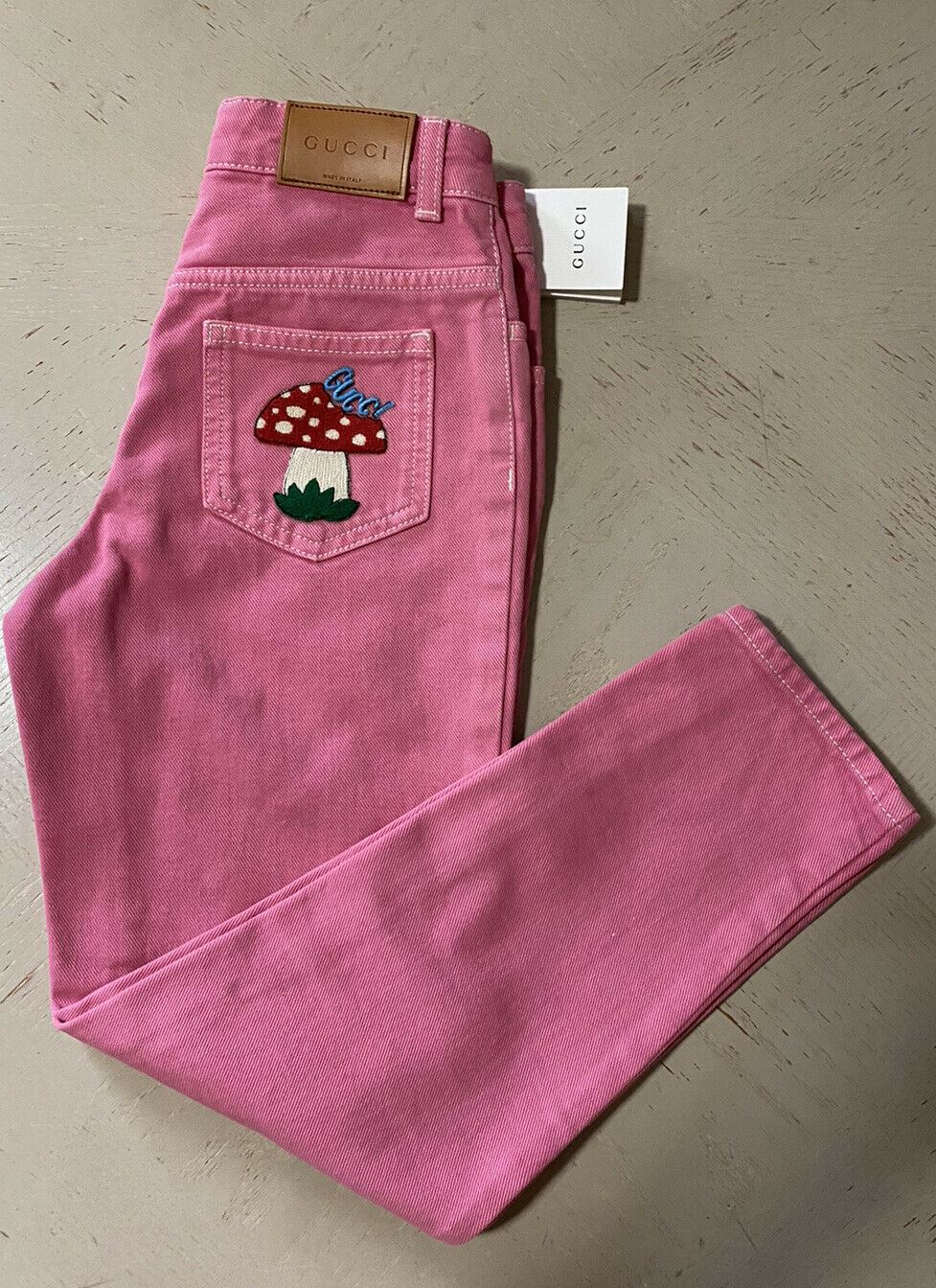 NWT Gucci Girls Jeans Pants Pink Size 10 Italy