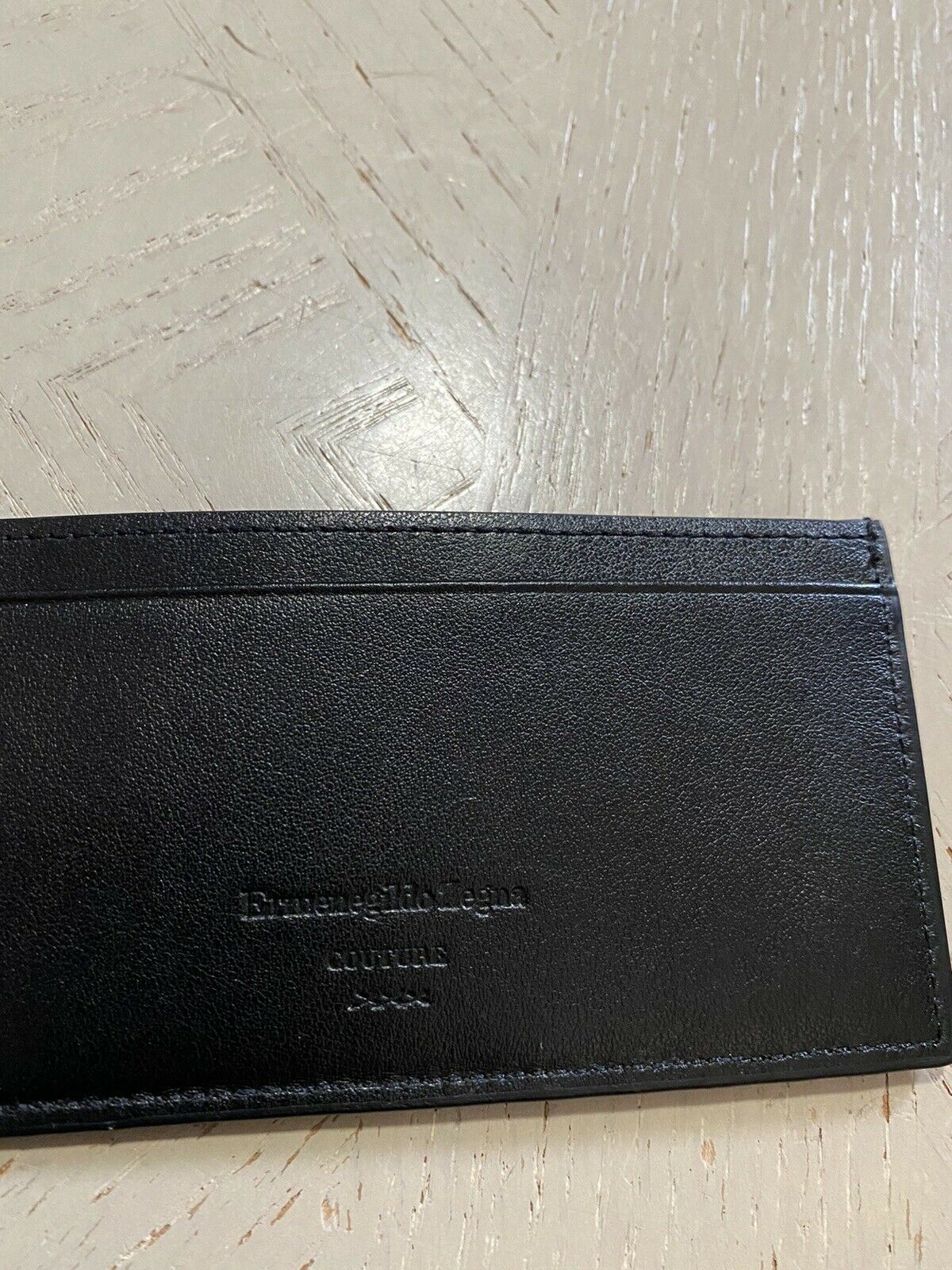 New $750 Ermenegildo Zegna Couture Pouch Wallet Black Italy