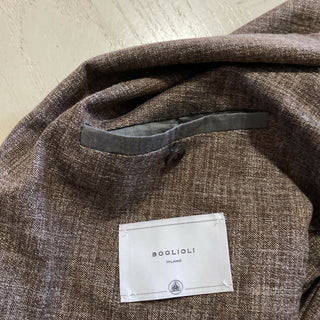NWT $1475 Boglioli Мужской светло-коричневый меланжевый пиджак Блейзер 42 США/52 ЕС Италия