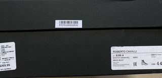 Neue 720 $ Roberto Cavalli Herren Lederstiefel Schuhe Schwarz 11,5 US/44,5 Eu Italien 