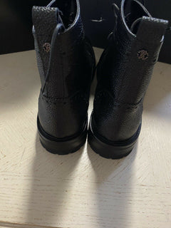 Neue 720 $ Roberto Cavalli Herren Lederstiefel Schuhe Schwarz 11,5 US/44,5 Eu Italien 
