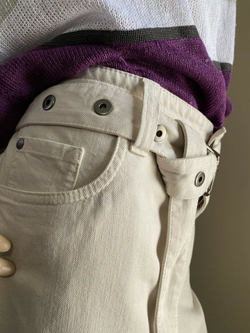 Новинка, 1595 долларов США, Brunello Cucinelli, женские брюки с геометрическим узором и поясом, овсяные 10, США