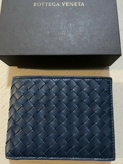 New Bottega Veneta Mens Wallet Slate Color Deep Blue 148324  Italy