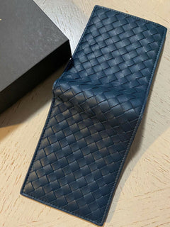 New Bottega Veneta Mens Wallet Slate Color Deep Blue 148324  Italy