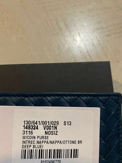 New Bottega Veneta Mens Wallet Slate Color Deep Blue 148324  Italy