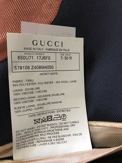 Neu mit Etikett: 3200 $ Gucci Herren Sportmantel Jacke Blazer Blau 40R US (50R Eu) Italien