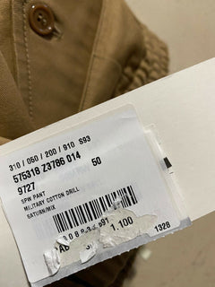 Neue 1100 $ Gucci Herren Militär-Baumwoll-Jegging-Hose Braun 34 US (50 Eu) Italien