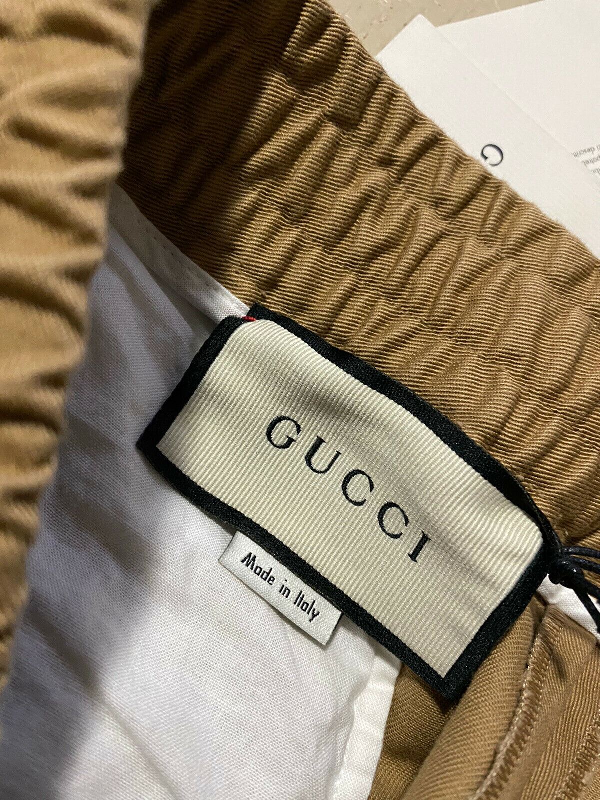 New $1100 Gucci Men Military Cotton Jegging  Pants Brown 34 US ( 50 Eu ) Italy