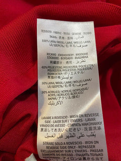 Neu mit Etikett: 1200 $ Gucci Herren Wollpullover mit V-Ausschnitt Rot Größe L Italien