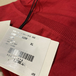 Neu mit Etikett: 1200 $ Gucci Herren Wollpullover mit V-Ausschnitt Rot Größe XL Italien