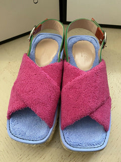 NIB Gucci Damen Sandale Espadrille Schuhe Violett/Rosa 6 US (36 Eu) Italien