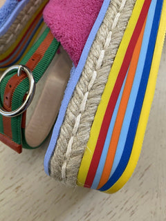 NIB Gucci Damen Sandale Espadrille Schuhe Violett/Rosa 6 US (36 Eu) Italien