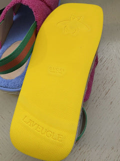 NIB Gucci Damen Sandale Espadrille Schuhe Violett/Rosa 6 US (36 Eu) Italien