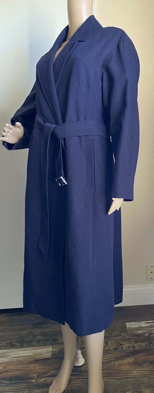 New $3441 Balenciaga Women’s Trench Coat Royal Blue 4 US/38 It Italy