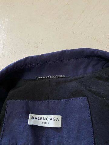 New $3441 Balenciaga Women’s Trench Coat Royal Blue 4 US/38 It Italy