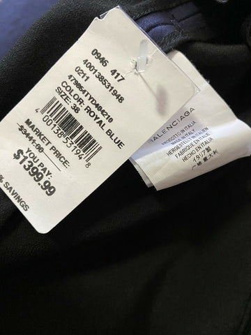 New $3441 Balenciaga Women’s Trench Coat Royal Blue 4 US/38 It Italy