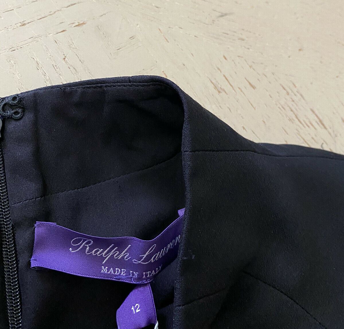 New $1990 Ralph Lauren Purple Label Dress Black 12 US Italy